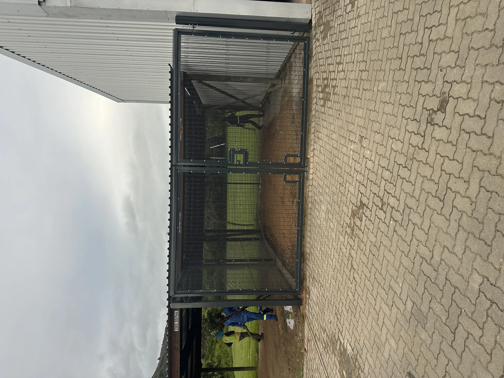 Steel fabrication workshop where fencing components are prepared